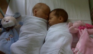 Baby twins asleep